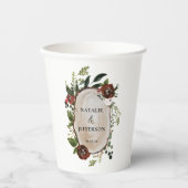 Botanischer Bauernhof rustikale Holzschnitzel Hoch Pappbecher (Vorderseite)