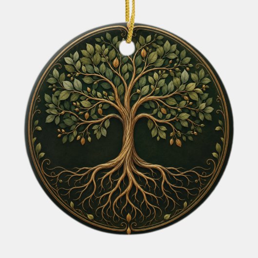 Botanischer Baum, Baum des Lebens, Keramik-Ornamen Keramik Ornament (Vorne)