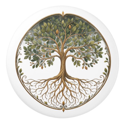 Botanischer Baum, Baum des Lebens, Keramikknopf Keramikknauf (Vorderseite)