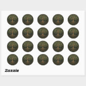 Botanischer Baum, Baum des Lebens, Rund Sticker (Blatt)