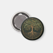 Botanischer Baum, Baum des Lebens, runder Küchenma Magnet (Vorderseite/Rückseite)