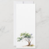 Botanischer Baum-Hochzeitsmenü für Wasserfarben Einladung (Rückseite)