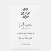 Botanischer Begrüßungsempfang für das Wedelpaar Mo Acrylschild (Vorderseite)