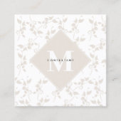 Botanischer Beige Decorative Leaf Moderner QR-Code Quadratische Visitenkarte (Vorderseite)