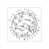 Botanischer Bird Elegante Script Library Bücher Gummistempel (Prägung)