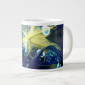 Botanischer Blatt-mit-Wassertropfen-Riesenbecher Jumbo-Tasse (Vorderseite Rechts)