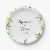 Botanischer Blattkuchen Pappteller (Vorderseite)