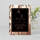 Botanischer Blattleaf, bestickt mit Hochzeit Folieneinladung (Stehend vorne)