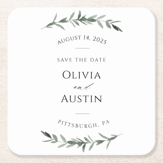 Botanischer Blattweiden Rechteckiger Pappuntersetzer (Vorderseite)