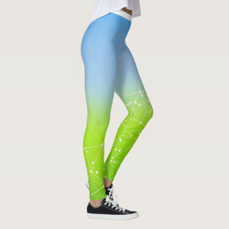 Botanischer Blau Schmetterling Druck Hohe Taille L Leggings
