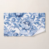 Botanischer Blauer Blumenstrauß Jugendstil Porzell Badhandtuch Set (Handtuch)