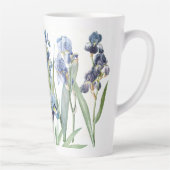 Botanischer Blauer Iris Blume Redoute Latte Tasse (Rechts)