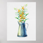 Botanischer Blaugelber Jug Poster (Vorne)