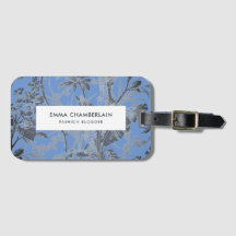 Botanischer Blue Chinoiserie Custom Luggage Tag
