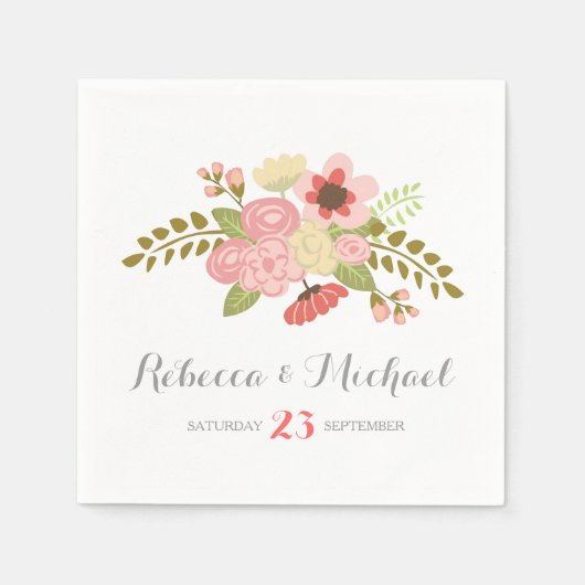 Botanischer Blume Empfang Serviette (Vorderseite)