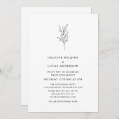 Botanischer Blume-Leaf der modernen Engagement-Par Einladung (Vorne/Hinten)