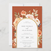 Botanischer Blumenarschrahmen im Herbst Einladung (Vorderseite)