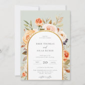 Botanischer Blumenarschrahmen im Herbst Einladung (Vorderseite)