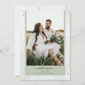 Botanischer Blumenblätterturm rustikal mit Foto Save The Date (Rückseite)