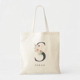 Botanischer Blumenbrief S Monogramm Tragetasche