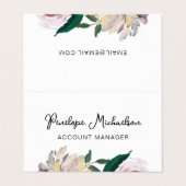 Botanischer Blumencode mit Hübschem Script und QR- Visitenkarten (Außenseite Aufgefaltet)