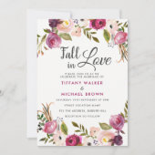 Botanischer Blumenfall in der Liebe Hochzeiten Einladung (Vorderseite)