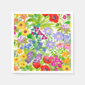Botanischer Blumengarten Blume Papier Napkins Serviette (Vorderseite)