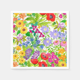 Botanischer Blumengarten Blume Papier Napkins Serviette
