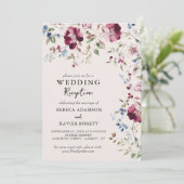 Botanischer Blumengarten Delikatessen Hochzeitsemp Einladung (Stehend Vorderseite)