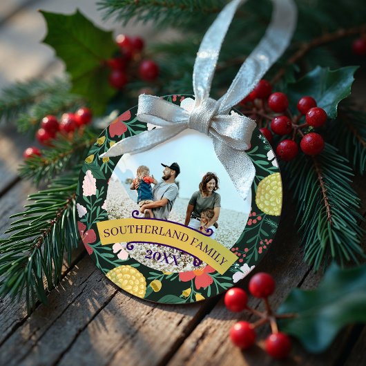 Botanischer Blumengarten Elegantes Foto Rahmen grü Ornament Aus Metall