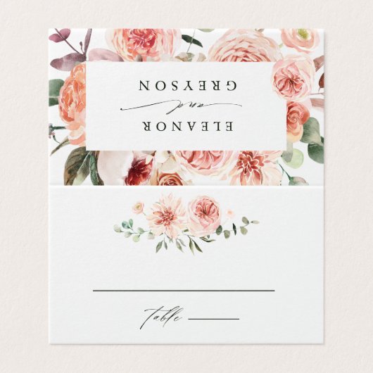 Botanischer Blumengarten Hochzeit-Platzkarte (Außenseite Aufgefaltet)