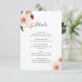 Botanischer Blumengarten Hochzeitsfeier Begleitkarte (Stehend Vorderseite)