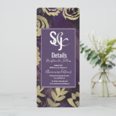 Botanischer Blumengarten Rose Gold Lila Hochzeit Einladung (Stehend Vorderseite)