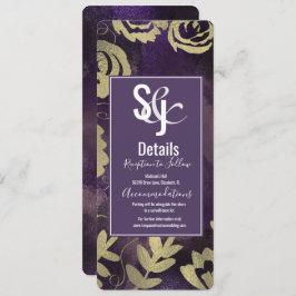 Botanischer Blumengarten Rose Gold Lila Hochzeit Einladung