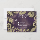 Botanischer Blumengarten Rose Gold Lila Hochzeit Einladung (Vorderseite)