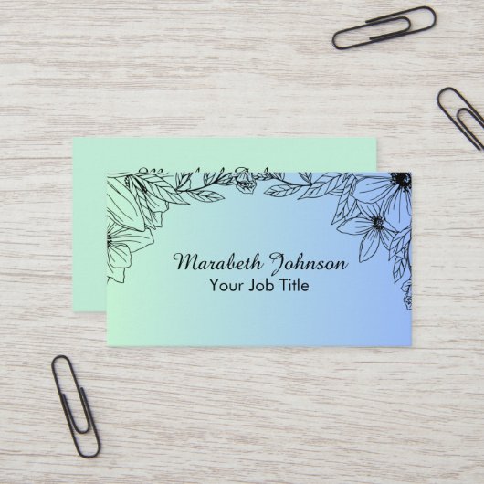 Botanischer Blumengarten Visitenkarte (Vorderseite/Rückseite Beispiel)