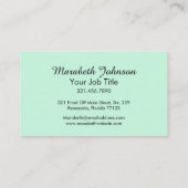 Botanischer Blumengarten Visitenkarte (Rückseite)