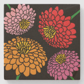 Botanischer Blumengarten Zinnia Untersetzer (Vorderseite)