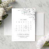 Botanischer Blumenkalender Save the Date Einladung