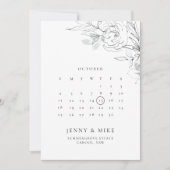 Botanischer Blumenkalender Save the Date Einladung (Vorderseite)