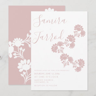 Botanischer Blumenreath Mute Hochzeit Einladungen