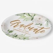 Botanischer Blumenschreiber Abschluss White Pappteller (Schrägansicht)