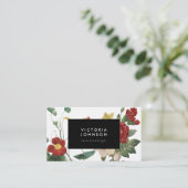 Botanischer Blumenschwarzrahmen Visitenkarte (Stehend Vorderseite)