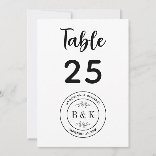 Botanischer Blumenspass Monogramm Hochzeitsstimmun (Vorderseite)