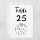 Botanischer Blumenspass Monogramm Hochzeitsstimmun (Rückseite)