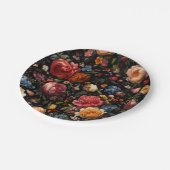 Botanischer Blumenstrauß Barock Pappteller (Schrägansicht)