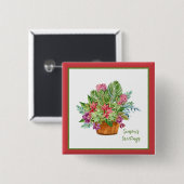 Botanischer Blumenstrauß Button (Vorne & Hinten)