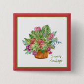 Botanischer Blumenstrauß Button (Vorderseite)