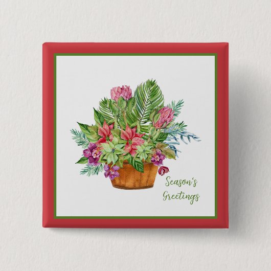 Botanischer Blumenstrauß Button (Vorderseite)