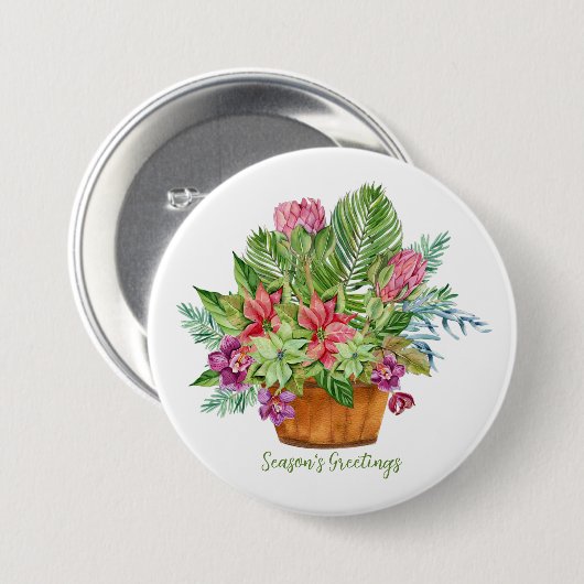 Botanischer Blumenstrauß Button (Vorne & Hinten)